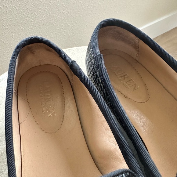 Ralph Lauren Clare Logo Loafer Flats – Black Croc Embossed, size 8.5 B - Picture 7 of 11